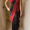 Stunning Black Soft Silk Saree With Mesmerising Blouse Piece