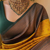 Dissemble Yellow Soft Silk Saree With Ratatouille Blouse Piece