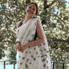 Bucolic Off White Cotton Silk Saree With Evocative Blouse Piece