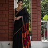 Fairytale Black Cotton Silk Saree With Mesmeric Blouse Piece