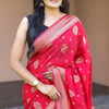 Beautiful Dark Pink Soft Banarasi Silk Saree With Breathtaking Blouse Piece