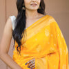 Demanding Yellow Soft Banarasi Silk Saree With Adorable Blouse Piece
