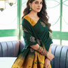 Deserving Dark Green Soft Silk Saree With Wonderful Blouse Piece