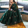 Deserving Dark Green Soft Silk Saree With Wonderful Blouse Piece