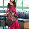 Attractive Dark Pink Soft Silk Saree With Wonderful Blouse Piece