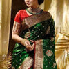 Skinny Dark Green Soft Silk Saree With Deserving Blouse Piece