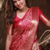 Divine Dark Pink Soft Silk Saree With Denouement Blouse Piece
