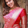 Divine Dark Pink Soft Silk Saree With Denouement Blouse Piece