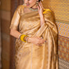 Arresting Beige Soft Silk Saree With Fantabulous Blouse Piece