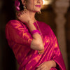 Murmurous Dark Pink Soft Silk Saree With Traditional Blouse Piece