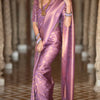 Murmurous Lavender Soft Silk Saree With Lassitude Blouse Piece