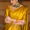 Impressive Yellow Soft Silk Saree With Chatoyant Blouse Piece