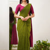 Moiety Green Cotton Silk Saree With Delectable Blouse Piece
