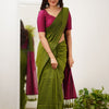 Moiety Green Cotton Silk Saree With Delectable Blouse Piece
