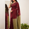 Staring Maroon Cotton Silk Saree With Captivating Blouse Piece