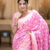 Glorious Baby Pink Soft Silk Saree With Opulent Blouse Piece