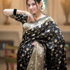 Captivating Black Soft Silk Saree With Jazzy Blouse Piece