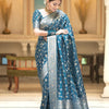 Gorgeous Firozi Soft Silk Saree With Sophisticated Blouse Piece