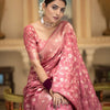 Amazing Pink Soft Silk Saree With Elegant Blouse Piece