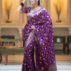 Adorning Purple Soft Silk Saree With Deserving Blouse Piece