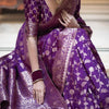 Adorning Purple Soft Silk Saree With Deserving Blouse Piece