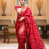 Desiring Red Soft Silk Saree With Engrossing Blouse Piece