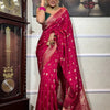 Gratifying Dark Pink Soft Silk Saree With Prominent Blouse Piece