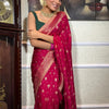 Gratifying Dark Pink Soft Silk Saree With Prominent Blouse Piece