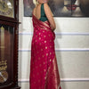 Gratifying Dark Pink Soft Silk Saree With Prominent Blouse Piece