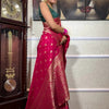 Gratifying Dark Pink Soft Silk Saree With Prominent Blouse Piece