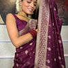 Murmurous Wine Soft Silk Saree With Seraglio Blouse Piece