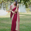 Gossamer Maroon Soft Silk Saree With Mellifluous Blouse Piece