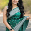 Petrichor Green Cotton Silk Saree With Woebegone Blouse Piece