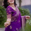 Amazing Purple Soft Silk Saree With Surpassing Blouse Piece