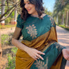 Exemplary Mustard Soft Silk Saree With Gratifying Blouse Piece