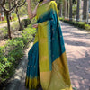 Jubilant Rama Soft Silk Saree With Nectarous Blouse Piece