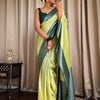 Devastating Pista Soft Silk Saree With Nemesis Blouse Piece