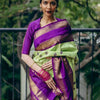 Tempting Pista Soft Silk Saree With Whimsical Blouse Piece