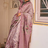 Glorious Lavender Digital Printed Cotton Silk Saree With Engaging Blouse Piece