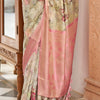 Posh Beige Digital Printed Cotton Silk Saree With Delightful Blouse Piece