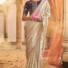 Resonant Beige Banarasi Satin Silk Saree With Winsome Blouse
