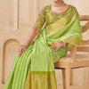 Magnetic Green Cotton Silk Saree With Prettiest Blouse Piece
