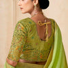 Magnetic Green Cotton Silk Saree With Prettiest Blouse Piece