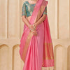 Epiphany Pink Cotton Silk Saree With Intricate Blouse Piece