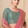 Epiphany Pink Cotton Silk Saree With Intricate Blouse Piece