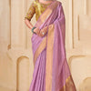 Invaluable Lavender Cotton Silk Saree With Bucolic Blouse Piece