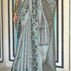 Lassitude Grey Digital Printed Soft Silk Saree With Desiring Blouse Piece
