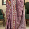 Ravishing Lavender Digital Printed Soft Silk Saree With Chatoyant Blouse Piece