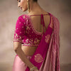 Splendiferous Baby Pink Banarasi Satin Silk Saree With Prodigal Blouse
