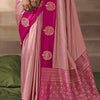 Splendiferous Baby Pink Banarasi Satin Silk Saree With Prodigal Blouse